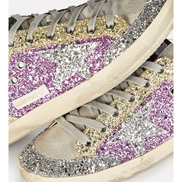 Golden Goose Glitter Sneakers - Silver, Purple, Gold - Picture 7 of 9